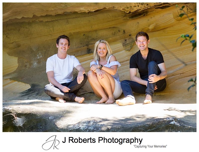 Family Portrait Photography Sydney Adult Siblings Portraits CHinamans Beach Mosman